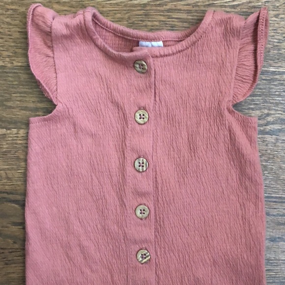 Carters Baby Girl Crinkle Jumpsuit and Bow Headwrap Set, Size 3 Months - Picture 2 of 6